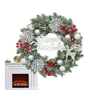 Christmas Wreath for Door - Large Artificial Decorations for Parties | Winter Wreath with Pine Cones and Berries, for Indoor Outdoor Wall Living Room Bedroom Garden Patio Porch