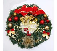 Christmas Wreath For Front Door, 12inch Christmas Garland Outdoor, Artificial Christmas Wreaths For Home Decor Indoor, Home Decor For Wall, Fireplace, Decoration,Red-A1