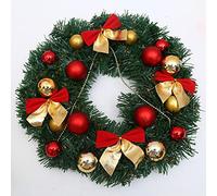 Christmas Wreath For Front Door, 12inch Christmas Garland Outdoor, Artificial Christmas Wreaths For Home Decor Indoor, Home Decor For Wall, Fireplace, Decoration,Red-A 5