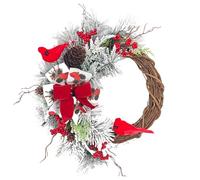 Christmas Wreath for the Front Door - Christmas Decoration with Pine Cones, Red Berries and Bow, Fully Artificial Christmas Wreath, Ideal for Indoor/Outdoor Christmas Decoration
