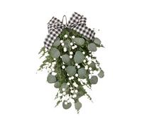 Christmas Wreath Front Door Wreath Realistic Creative Christmas Teardrop Swag Garland for Indoor Outdoor Home Wall Fireplace