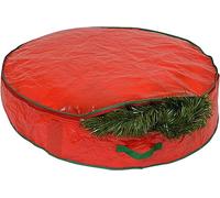Christmas Wreath Garland Storage Bag - Stores Up To 55cm Artificial wreaths, Durable Waterproof Material Zippered Storage Container with Carry Handles