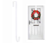 Christmas Wreath Hanger for Front Door,Metal Wreath Hanger,12 Inches White Over Hook Holder Non-Slip Hanging Hooks for Party Holiday,for Home Office Wall Wedding Wreaths or Decorations(White)
