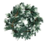 Christmas Wreath, Hanging Decorations for the Welcome - Cedar Garland with Real Touch and Artificial Foliage - for Porch Hearth, Colonial House, Home and Party