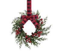 Christmas Wreath Indoor - 10 Inch Artificial Holiday Decorations | Rustic Wreath Ornament - for Church Office Apartment Coffee Shop Front Door Outdoor Indoor Wall Window Mantel Entrance