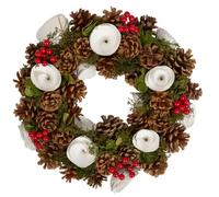 Christmas Wreath Large 14" Front Door Hanging Winter Wreath Garland (White)