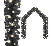 vidaXL Christmas Garland with LED Lights 20 m Black Holiday Xmas Decoration