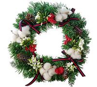 Christmas wreath Merry Christmas Wreath Artificial Front Door Wreath with Pine Cone Berries for Christmas Decoration wreaths for front door all year round