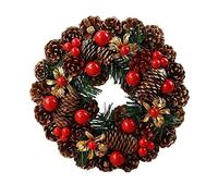 Christmas wreath Merry Christmas Wreath Year Party Decorations Poinsettia Pine Crown Door Wall Wreath Christmas Decoration Home Decor Christmas Wreath