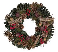 Beliani Christmas Wreath NURMES Green 35 cm, Green