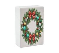 Christmas Wreath of Evergreen Branches Cigarette Case Stylish Lightweight Pocket Holder Case for Smoke Waterproof Cigarette Dispenser Cigarettes Accessories for Outdoor Camping Hiking