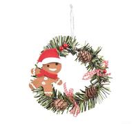 Christmas Wreath Ornament 15cm PVC Hanging Decor | Artificial Pine Garland Festive Door Decoration with Realistic Foliage Safe PVC Material Long Lasting Holiday Ornament(F)