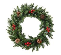 Christmas Wreath Outdoor | Artificial Light Up Seasonal Decor | Decorative Holiday Wreath - for Front Door Living Room Window Mantel Fireplace Garden Yard Church Office Apartment Porch