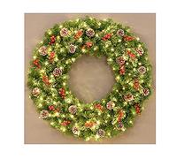 Christmas Wreath,Pre-lit Artificial Christmas Wreath Artificial Christmas Wreath For Winter Christmas Holiday Decorwith Mixed Decorations-Section B 80cm