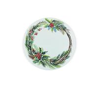 Christmas Wreath Round Glass Trivet - Xmas Décor Kitchen Gift Small Textured Chopping Board/Worktop Protector