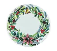Christmas Wreath Round Glass Worktop Saver - Xmas Décor Kitchen Gifts Textured Chopping Board/Protector