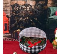 Christmas Wreath Storage Bag 24/30 Inch Large Handle Container for Buffalo Plaid Wreaths and Garlands Christmas Storage Containers for Storing Wreaths and Garlands