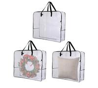 Christmas Wreath Storage,Christmas Wreath Storage Container | Translucent Quilt Organizer Bag | Set of 3 Moving Bags, Decorative Wreath Storage Bag, Org