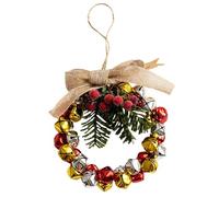 Christmas Wreath with Bells Ornamental Decoration with Pine Cones and Bows | Artificial wreath for indoor and outdoor use, wall, porch, window, shelf, kitchen, home, farm