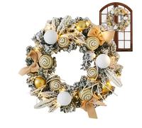 Christmas Wreath with Light | 30 * 30 Cm Christmas Garland Decor | Distinctive Door Wreath with Ball | for Holiday Mantle Home Wall Winter Outdoor Kitchen Indoor Activities