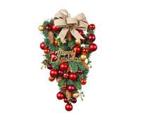 Christmas Wreaths Christmas Wreath Wall Hanging Ornament Teardrop Merry Front Door Decorative Wreath Garland Xmas For Outdoor Indoor Home Holiday Party Sup