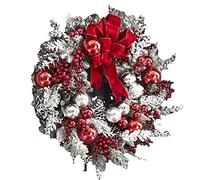 Christmas Wreaths Decoration Wall Hanging Garland for Front Door Artificial Christmas Wreath Rattan Upside Down Tree Ornament Xmas Party Indoors Outdoors Decor (Garland 45cm 1pc)