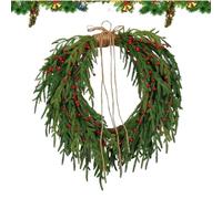 Christmas Wreaths for Doors, Artificial with Red Berries, 50 cm Realistic Garland Welcome Signs, for Autumn Window, Fireplace, Mantle, Hallway, Living Room, Garden, Farmhouse, Autumn