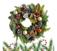 Christmas Wreaths for Front Door - 19 Inch Artificial Pine Greenery | Handmade Pp Silk Fabric Holiday Decoration, Large Winter Wreath for Wall, Window, Mantel, Living Room, Party Décor