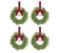 Christmas Wreaths for Front Door,30cm Simulation Plants Garland,with Bell Bow Christmas Artificial Wreath - for Front Door Window Wall Home Holiday Party (light green, 30cm)