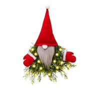 Christmas Wreaths For Front Door, Gnome Wreath With Lights, Gnome Christmas Decorations For Indoor Outdoor