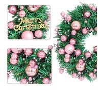 Christmas Wreaths for Front Door Large Artificial Xmas Wreath with Christmas Balls Pine Branches Merry Christmas Sign Holiday Decorations for Home Office Party Christmas Festival (Red Ball)