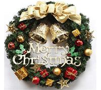 Christmas Wreaths Traditional Red Green Golden Christmas Wreath with Ball Ornaments Berries,Holiday Decoration for Front Door Outdoor Home Window (Color : C) (B)