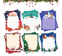 Christmas Writing Paper 60PCS Christmas Letter to Santa Claus Xmas Writing Letter Christmas List Christmas Cards Pack Thank You Letters for Party Bags Christmas Gift Wish List