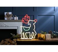 Christmas x 43cm Neon Flex Red Nose Reindeer On Base - 43cm