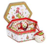 Christmas Xmas Decoration Tree Design Polyfoam Baubles Ball Box Set