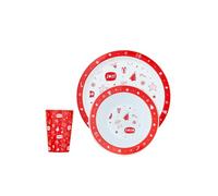 Christmas Xmas Feeding Set for 3+ Years, Festive Lunch Dinner Christmas Santa Reindeer Themed Dinnerware Lunch Food Set for Kids Children Tiny to Tots (3 Piece Set, One Size)