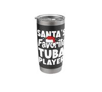 Christmas Xmas Santa's Favorite Tuba Player Stainless Steel Insulated Tumbler