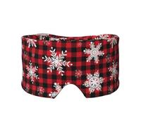 Christmas Xmas Snowflake red Black and White Plaid Women Eye Shades for Sleeping - Men Adjustable Sleep Eye Masks