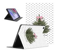 Christmas Xmas Tablet Case for Samsung Galaxy Tab S9 11" SM-X710/X716B | Christmas Tree Bow Bowknot Polka Dot Black White Design Adjustable Flip PU Leather Stand Protective Cover for Women Girls