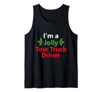 Christmas Xmas Tow Truck Driver Job Title Career Dad Husband Tank Top
