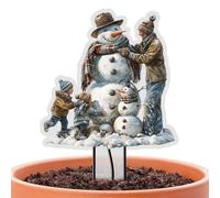 Christmas Yard Sign - 30cm Height Flat Panel Decorative Earth Socket Wear-resistant Figurine | Indoor Pot, Walkway Ornament, Landscaping, Accesso