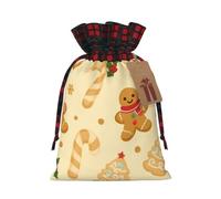 Christmas Yellow Seamless Pattern Christmas Burlap Gift Bags With Drawstring And Tags - Tiny Small Gift Bags For Xmas Candy And Christmas Supplies, Christmas Drawstring Gift Bags 8.3×11.8in