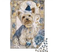 Christmas Yorkshire Terrier Art Print Jigsaw Puzzles Puzzle for Adults Kids. 1000 Pieces Impossible Challenge Toy Educational Games Home Decoration for Adults& Kids Age 14 Years Up 70x50cm/1000pcs