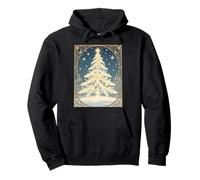 Christmas Yule Tree Snowflake Branches Art Nouveau Pullover Hoodie