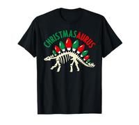 Christmasaurus Dinosaur Christmas Tree Lights Xmas Boys Kids T-Shirt