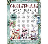 Christmass Word Search Puzzles for Teens Adults & Seniors: Large Print 8.5” x 11” Holiday Word Find Anti-Eye Strain Activity Book with 1800 Words One Puzzle Per Page with Solutions (Play with Words)