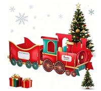 ChristmasTrain Gift Box,SantaTrain Gift Box-Festive Cardboard Toy Train for Presents&Treats,Gingerbread Christ-masTrain Gift Holder for Chris-tmas Decorations (Medium-A)