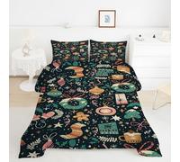 ChristmasTree Double Duvet Star Double Quilt 7.5 Tog Lightweight Soft Comforter Set, All Seasons Reversible Coverless Microfiber Duvet with 2 Pillowcases Machine WashableY1197