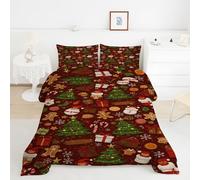 ChristmasTree Super King Duvet GingerbreadMan Super King Quilt 7.5 Tog Lightweight Soft Comforter Set, All Seasons Reversible Coverless Microfiber Duvet with 2 Pillowcases Machine WashableY492