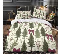 ChristmasTrees Duvet Cover 3D Print Premium 3 Pcs Bed Linen Hidden Zipper VintageFestivePattern Comforter Cover Ultra Soft All Season for Kids Adults Women Teens Youth Girls Boys Double（200x200cm）